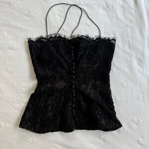 Helsa black lace corset top